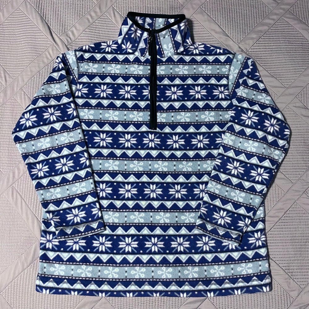 Vintage Cabin Creek Mens Quarter Zip Fleece Pullover (L)
